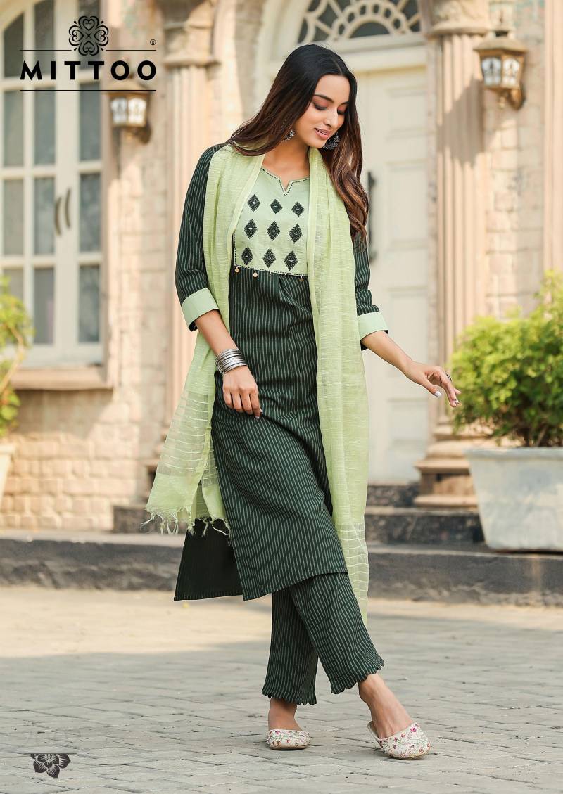 Mittoo Rashmika Wholesale Rayon Kurti With Bottom Dupatta Catalog - Image 3