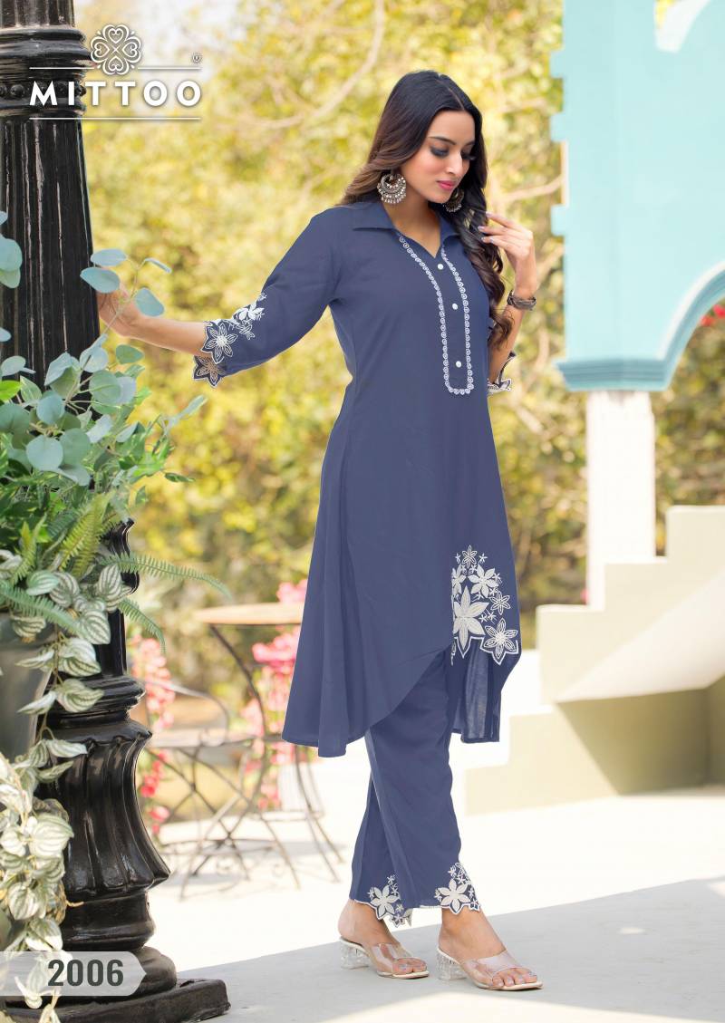 Mittoo Rayon Readymade Kurti With bottom Wholesale Collection - Image 4