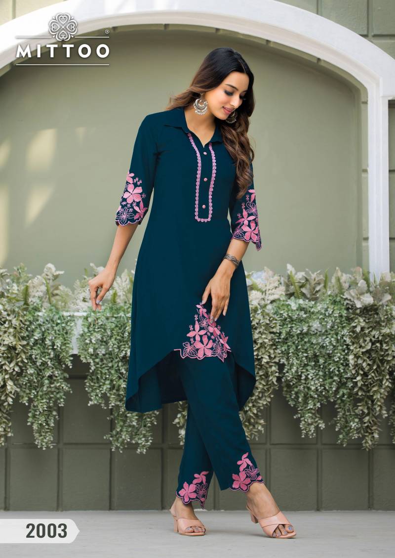 Mittoo Rayon Readymade Kurti With bottom Wholesale Collection - Image 5