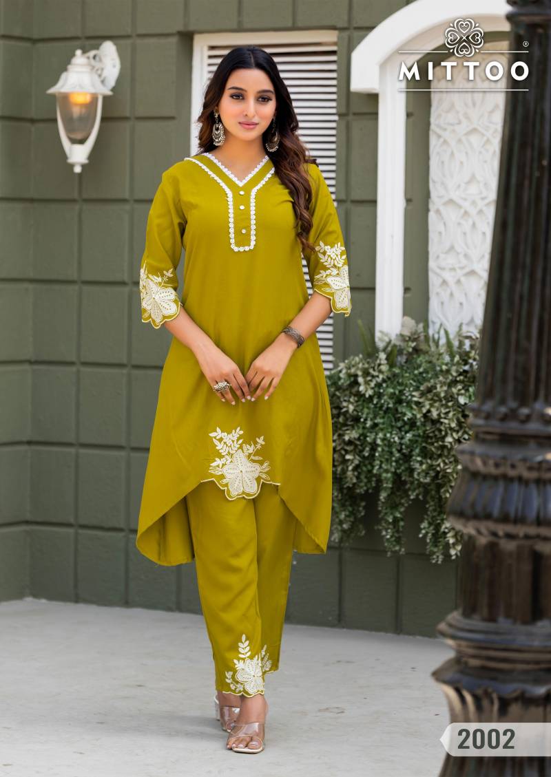 Mittoo Rayon Readymade Kurti With bottom Wholesale Collection - Image 6
