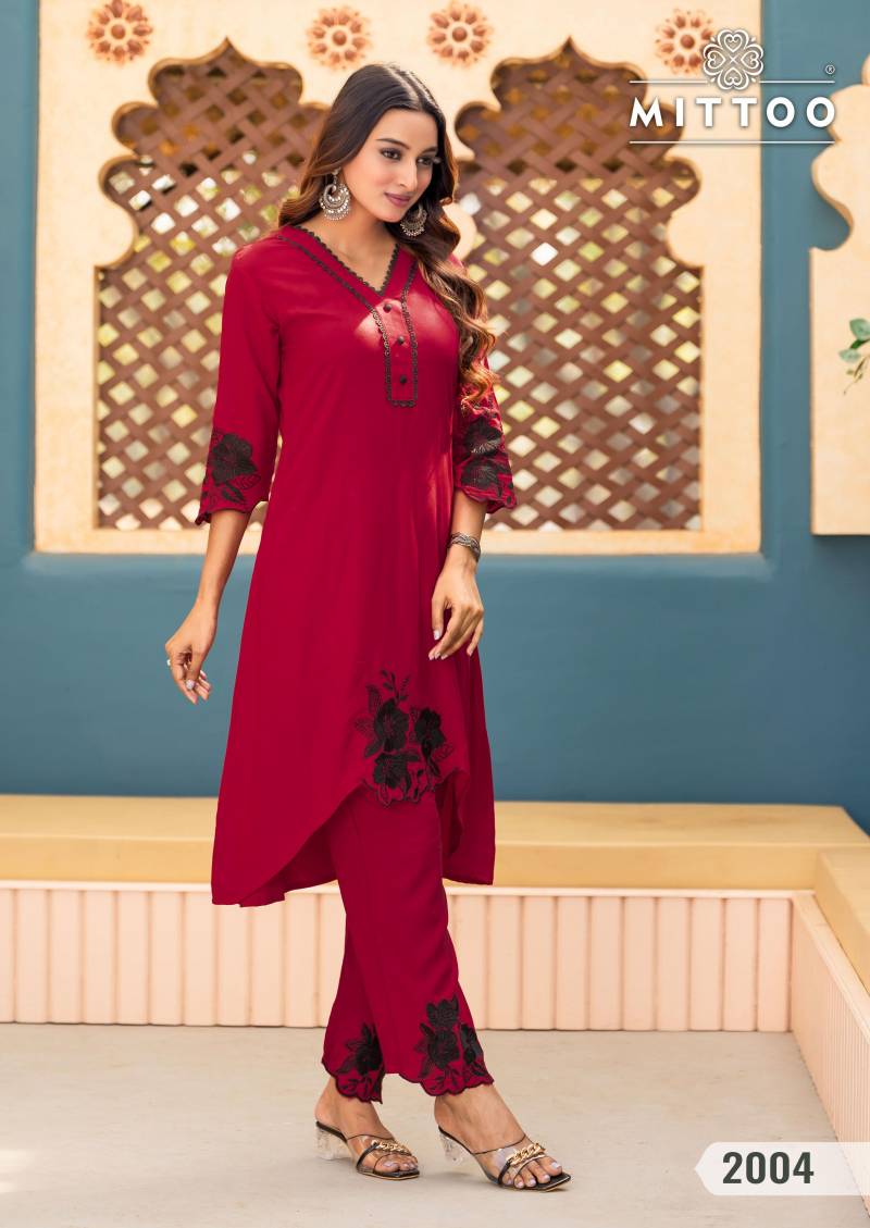 Mittoo Rayon Readymade Kurti With bottom Wholesale Collection - Image 2