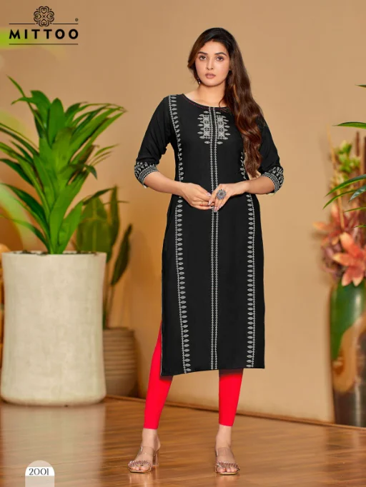 Mittoo Saayra Heavy Rayon Printed Readymade Kurti Wholesale Catalog - Image 8