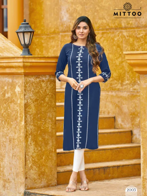 Mittoo Saayra Heavy Rayon Printed Readymade Kurti Wholesale Catalog - Image 9