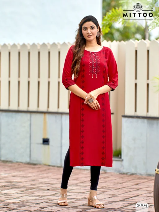 Mittoo Saayra Heavy Rayon Printed Readymade Kurti Wholesale Catalog - Image 3