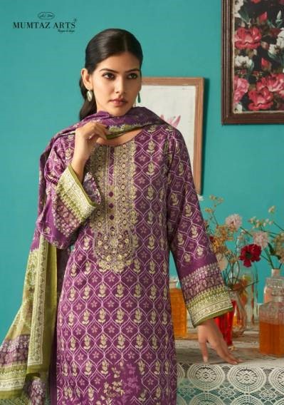 Mumtaz Tareef Jam Satin Digital Printed Dress Material Wholesale Collection