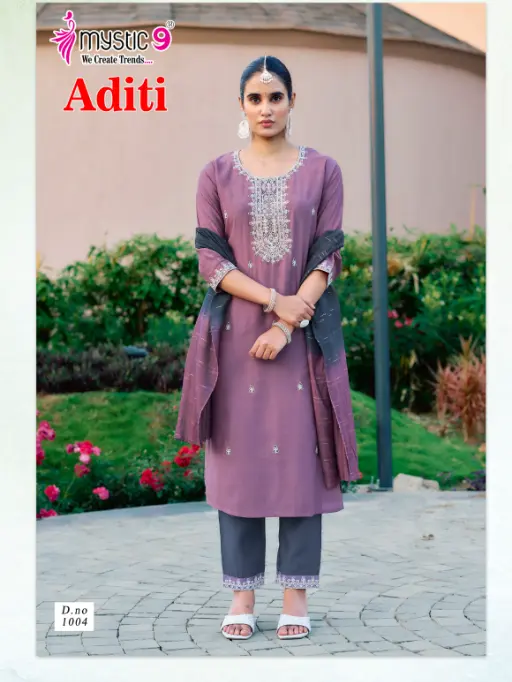 Mystic 9 Aditi Vol 1 Roman Silk Readymade Salwar Suit Wholesale Catalog - Image 5