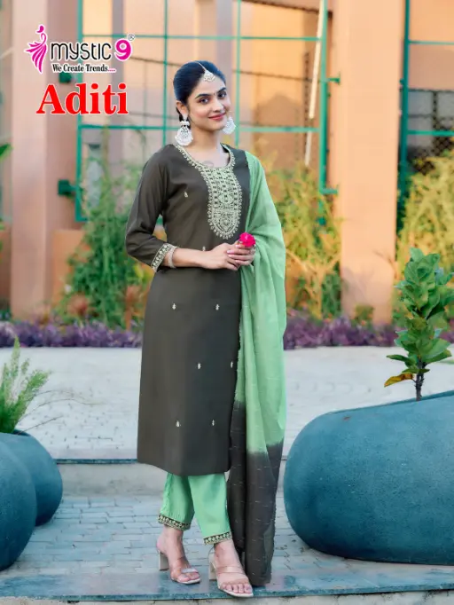 Mystic 9 Aditi Vol 1 Roman Silk Readymade Salwar Suit Wholesale Catalog - Image 8