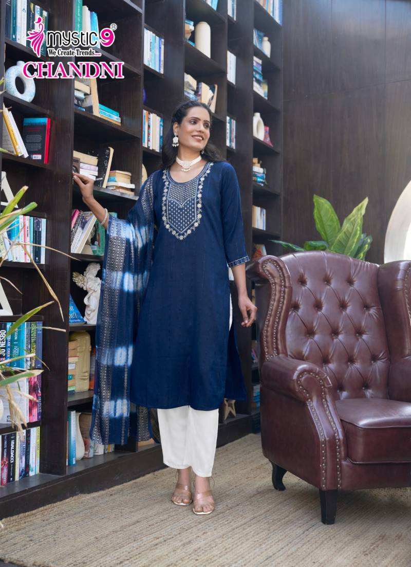 Mystic 9 Chandni Vol 1 Rayon Kurti Bottom With Dupatta Catalog