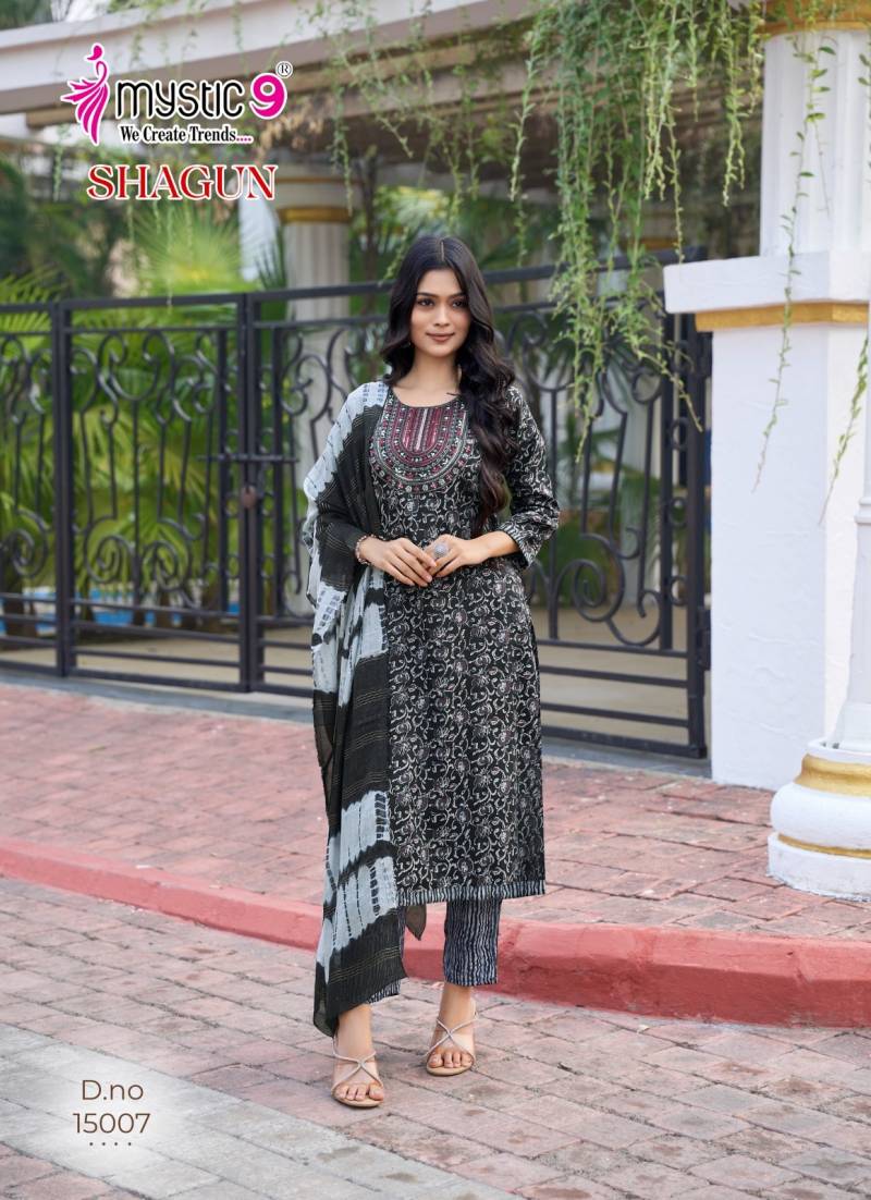 Mystic9 Shagun Vol 15 Rayon Printed Wholesale Kurti Bottom With Dupatta