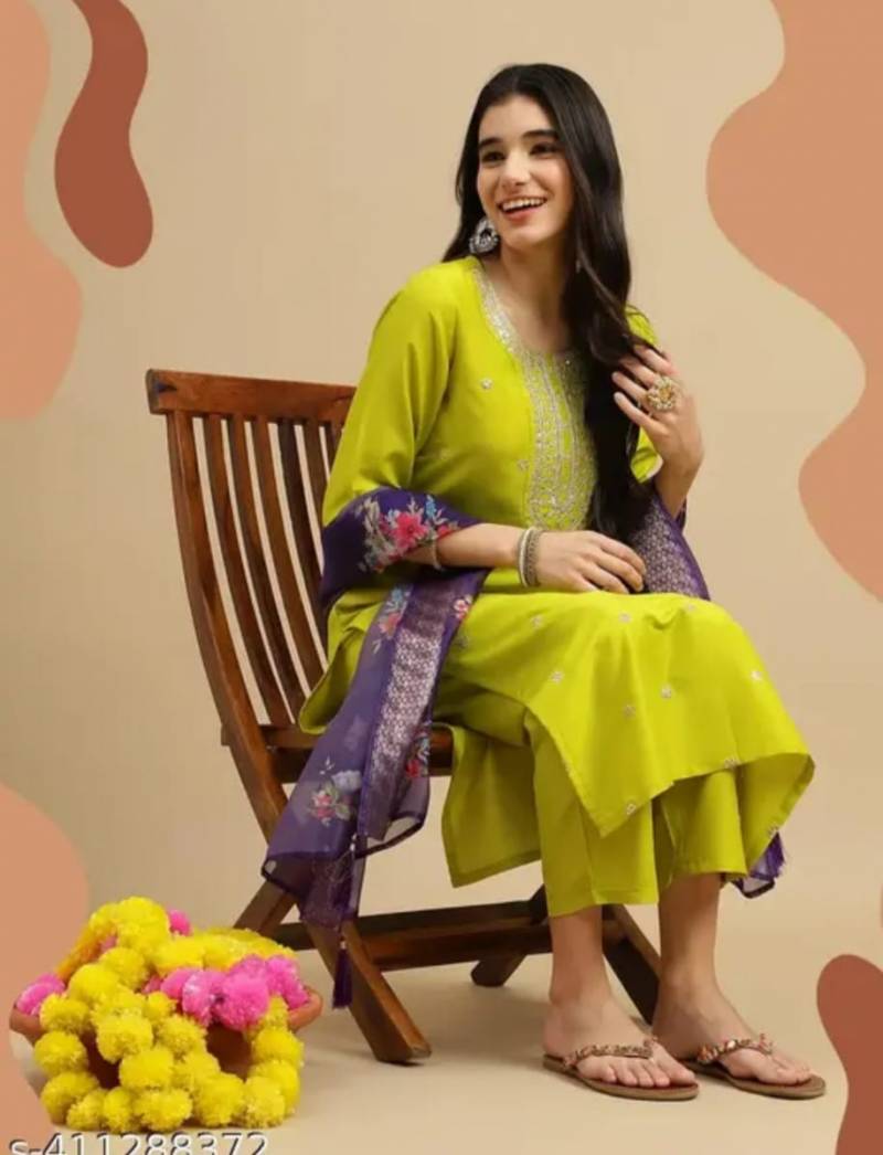 Navya Kurti 84 Chinon Embroidered Kurti Bottom With Dupatta Catalog — Wholesale Kurtis, Vardan Ethnic wholesale from Surat - Gallery Image 2