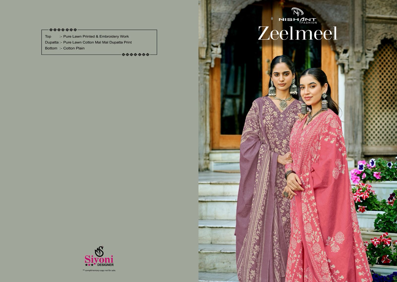 Nishant Fashion Zeelmeel Summer Pure Lawn Salwar Suits Wholesale Collection - Image 11