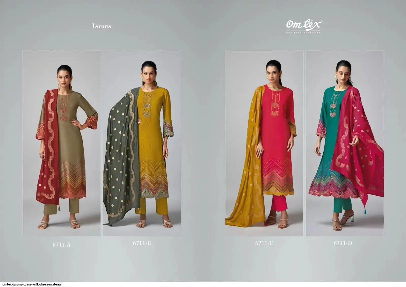 Omtex Taruna Tusser Silk Salwar Suit Wholesale Collection - Image 6