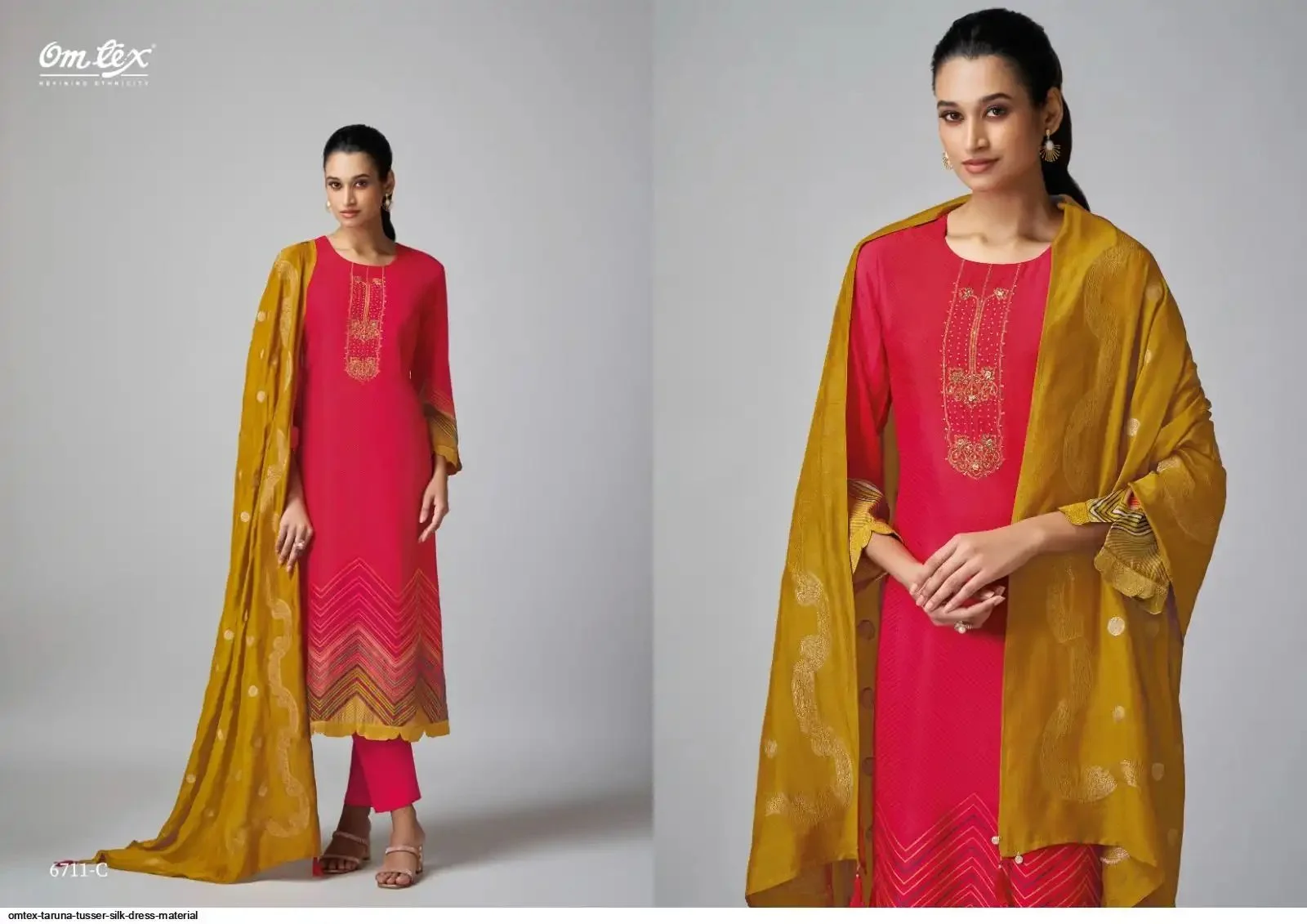 Omtex Taruna Tusser Silk Salwar Suit Wholesale Collection - Image 2