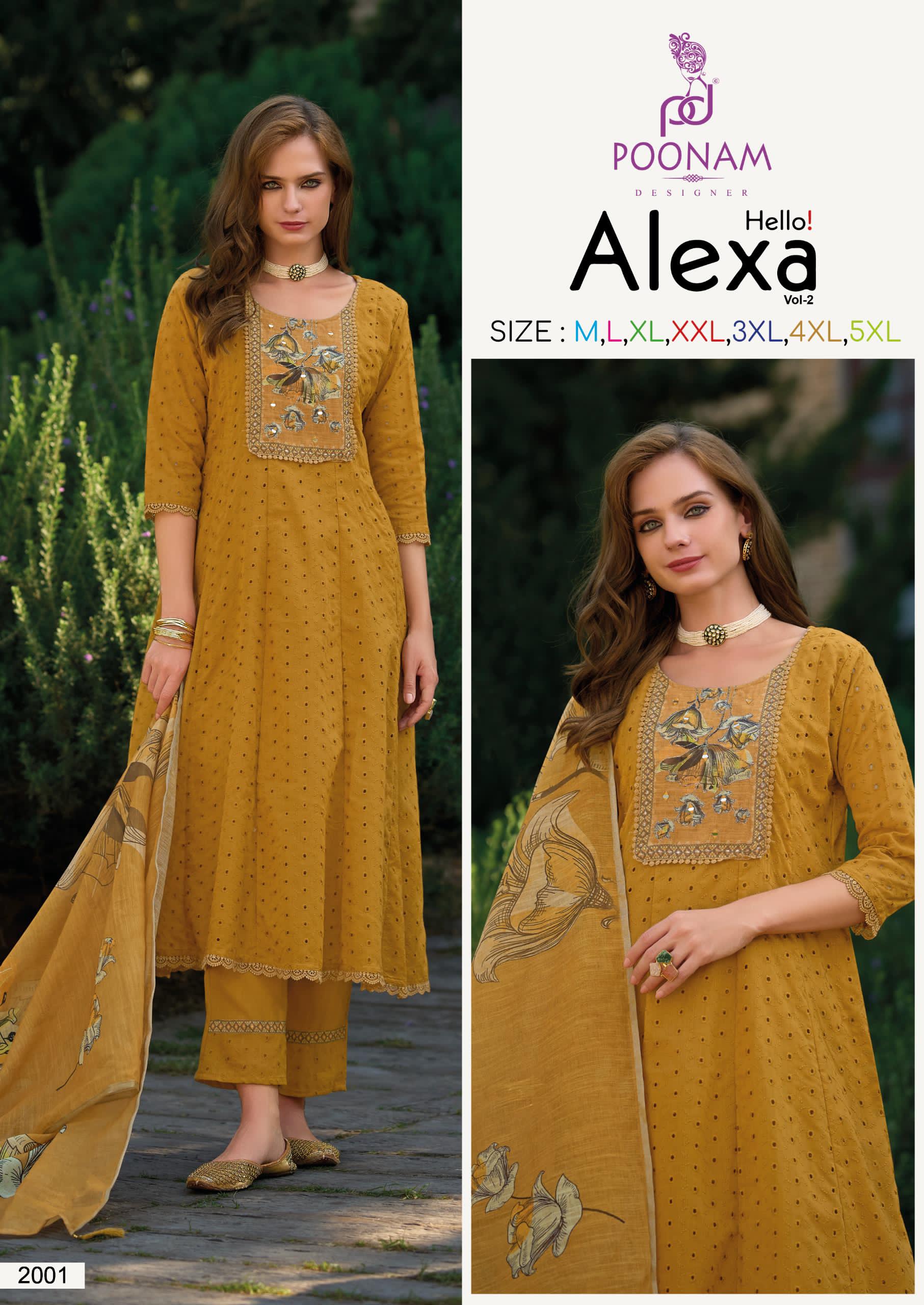 Poonam Designer Alexa Vol-02 Cotton Anarkali Suits Wholesale Catalog