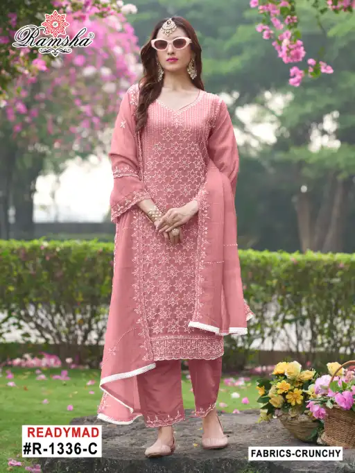 Ramsha R-1336 NX Crunchy Designer Readymade Salwar Suit Wholesale Collection - Image 4