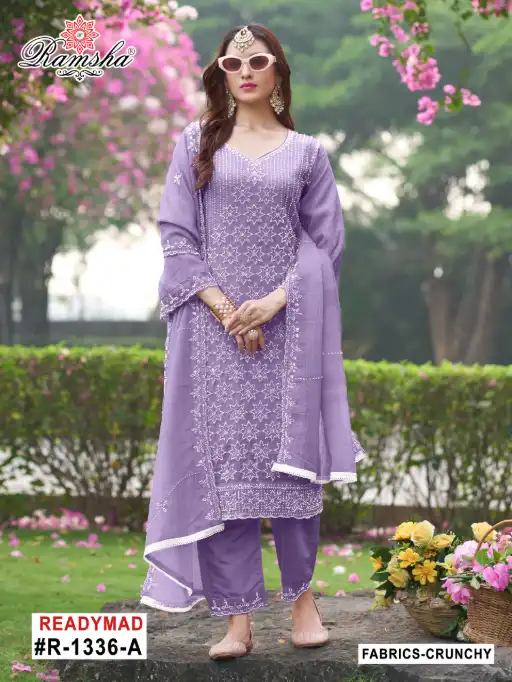 Ramsha R-1336 NX Crunchy Designer Readymade Salwar Suit Wholesale Collection - Image 3