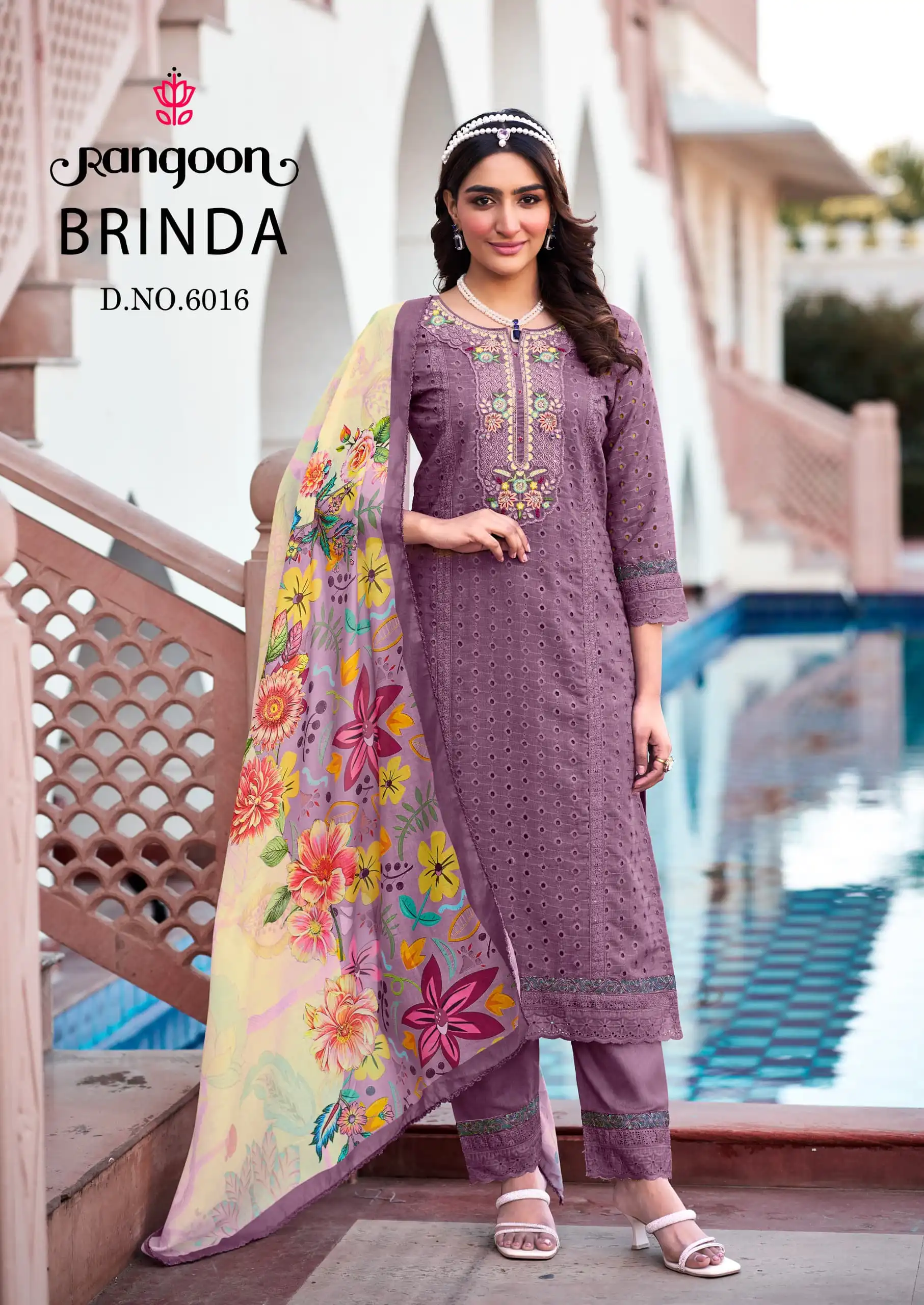 Rangoon Brinda Chiffli Cotton Embroidered Salwar Suits Catalog