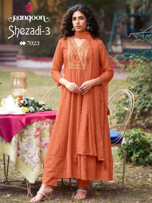 Rangoon Sehzadi Vol-03 Sifli Georgette Anarkali Suits Collection