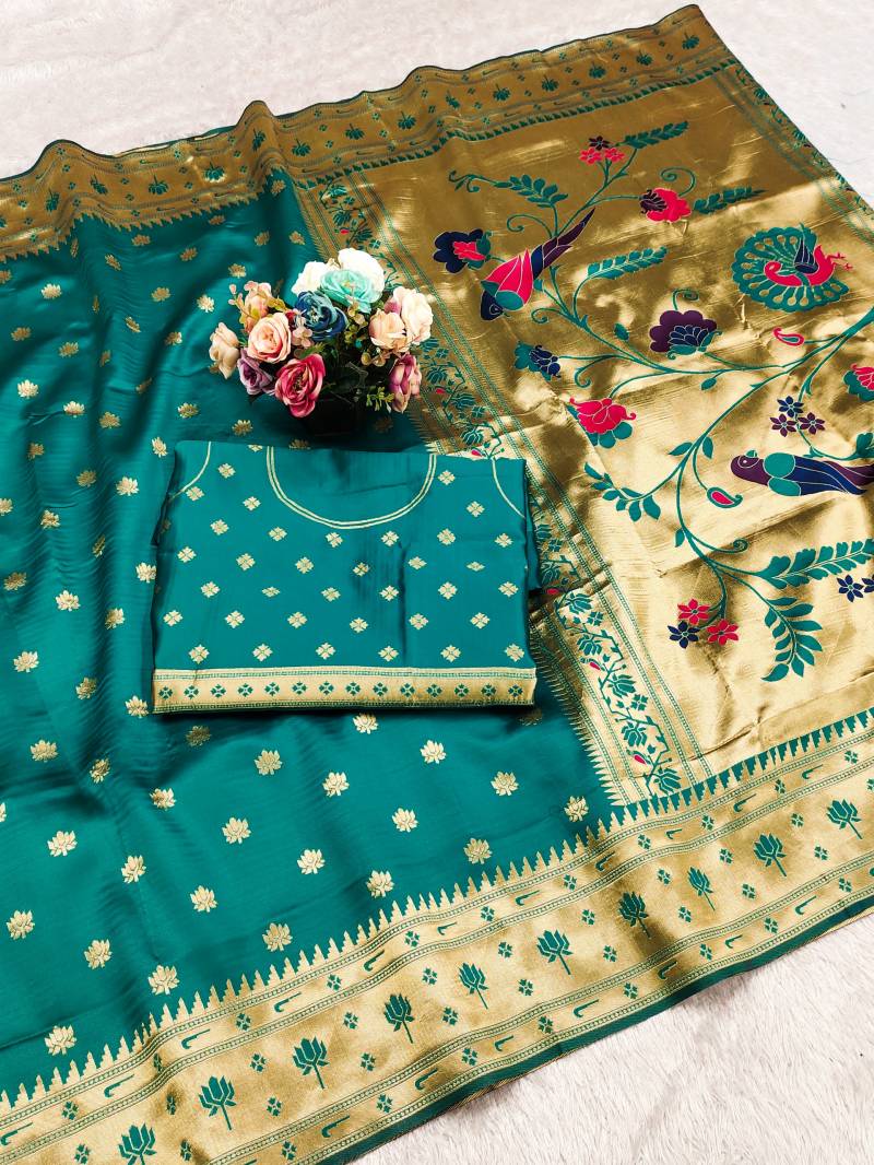 Risha 533 Silk Woven Paithani Fancy Saree Wholesale Collection - Image 2