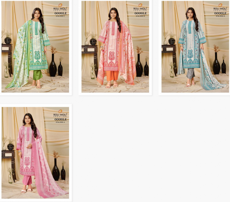 Roli Moli Google 1003 Semi Cambric Printed Salwar Suit Wholesale Collection - Image 5