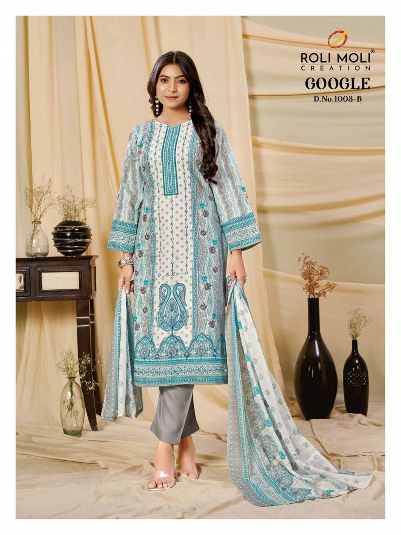 Roli Moli Google 1003 Semi Cambric Printed Salwar Suit Wholesale Collection - Image 4