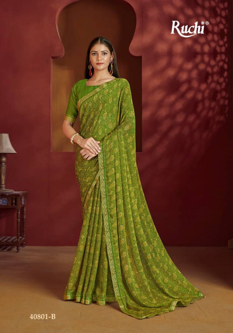 Ruchi Simayaa 32 Chiffon Wholesale Printed Fancy Saree Collection - Image 11