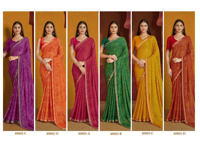 Ruchi Simayaa 32 Chiffon Wholesale Printed Fancy Saree Collection - Image 14