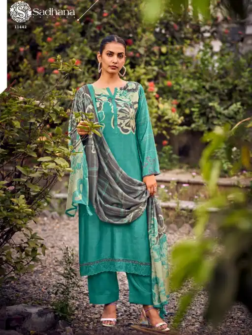 Sadhana Fashion Larisa Pure Muslin Silk Embroidered Salwar Suit Collection - Image 11