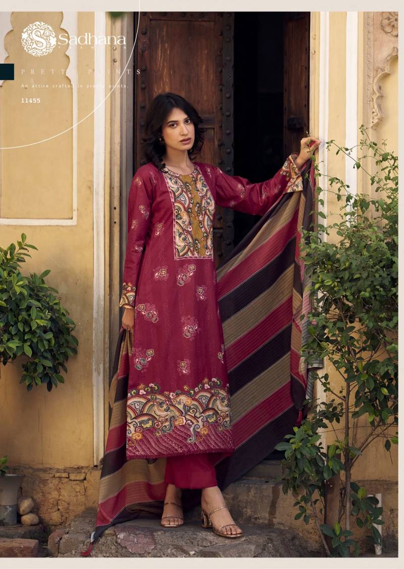 Sadhana Sol Premium Lawn Cotton Handwork Unstitched Salwar Suit Catloge - Image 2