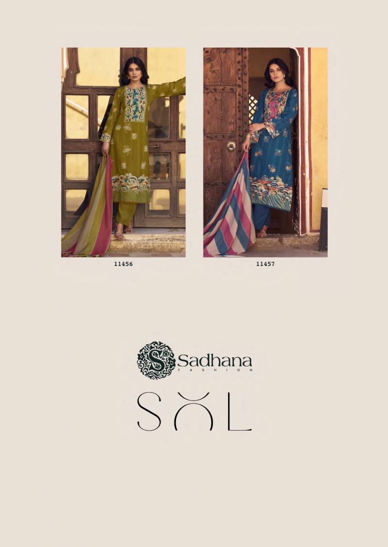 Sadhana Sol Premium Lawn Cotton Handwork Unstitched Salwar Suit Catloge - Image 7
