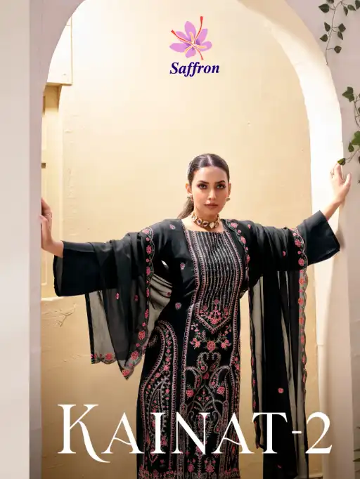 Saffron Kainat-2 Viscose Muslin Embroidered Salwar Suit Catalog