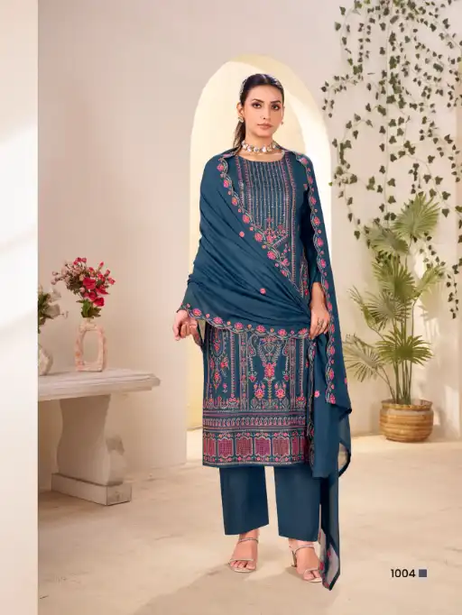 Saffron Kainat-2 Viscose Muslin Embroidered Salwar Suit Catalog - Image 3