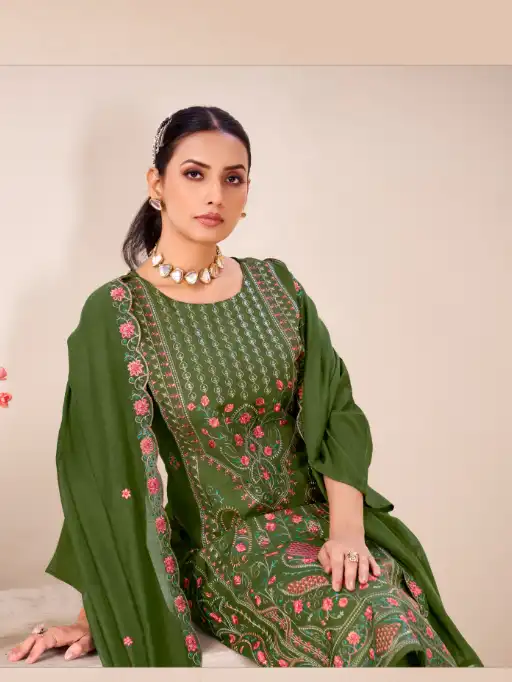 Saffron Kainat-2 Viscose Muslin Embroidered Salwar Suit Catalog - Image 4