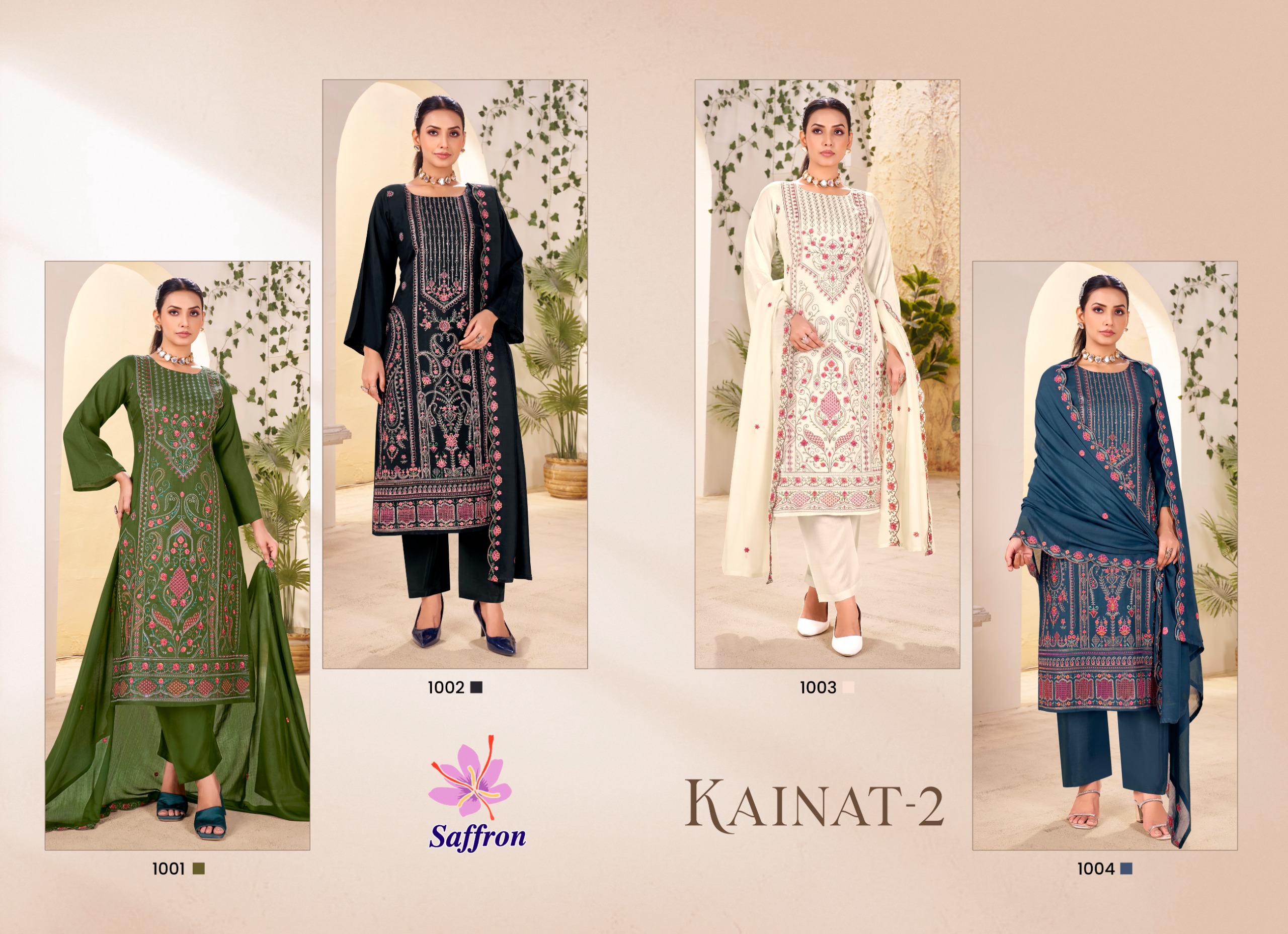 Saffron Kainat-2 Viscose Muslin Embroidered Salwar Suit Catalog - Image 6