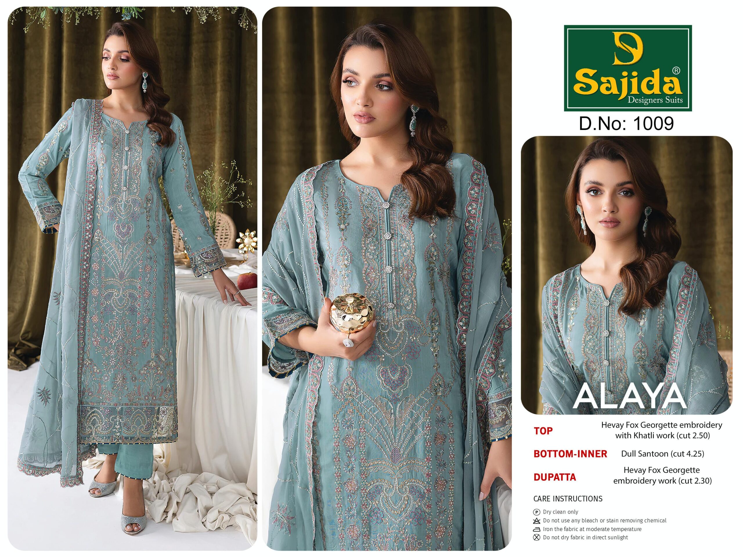 Sajida Alaya Vol 1 Heavy Embroidered Georgette Wholesale Suit Collection - Image 2