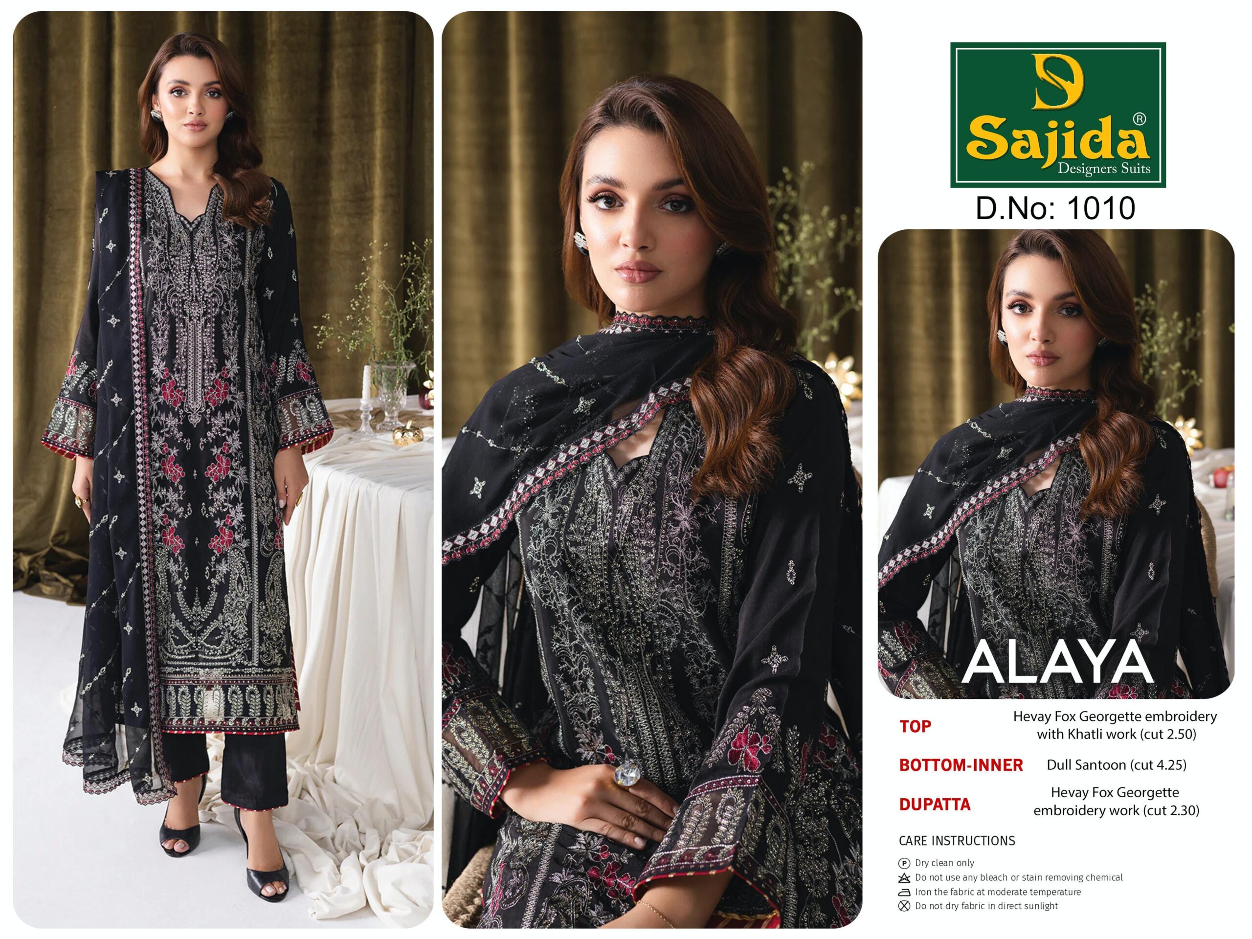 Sajida Alaya Vol 1 Heavy Embroidered Georgette Wholesale Suit Collection - Image 4