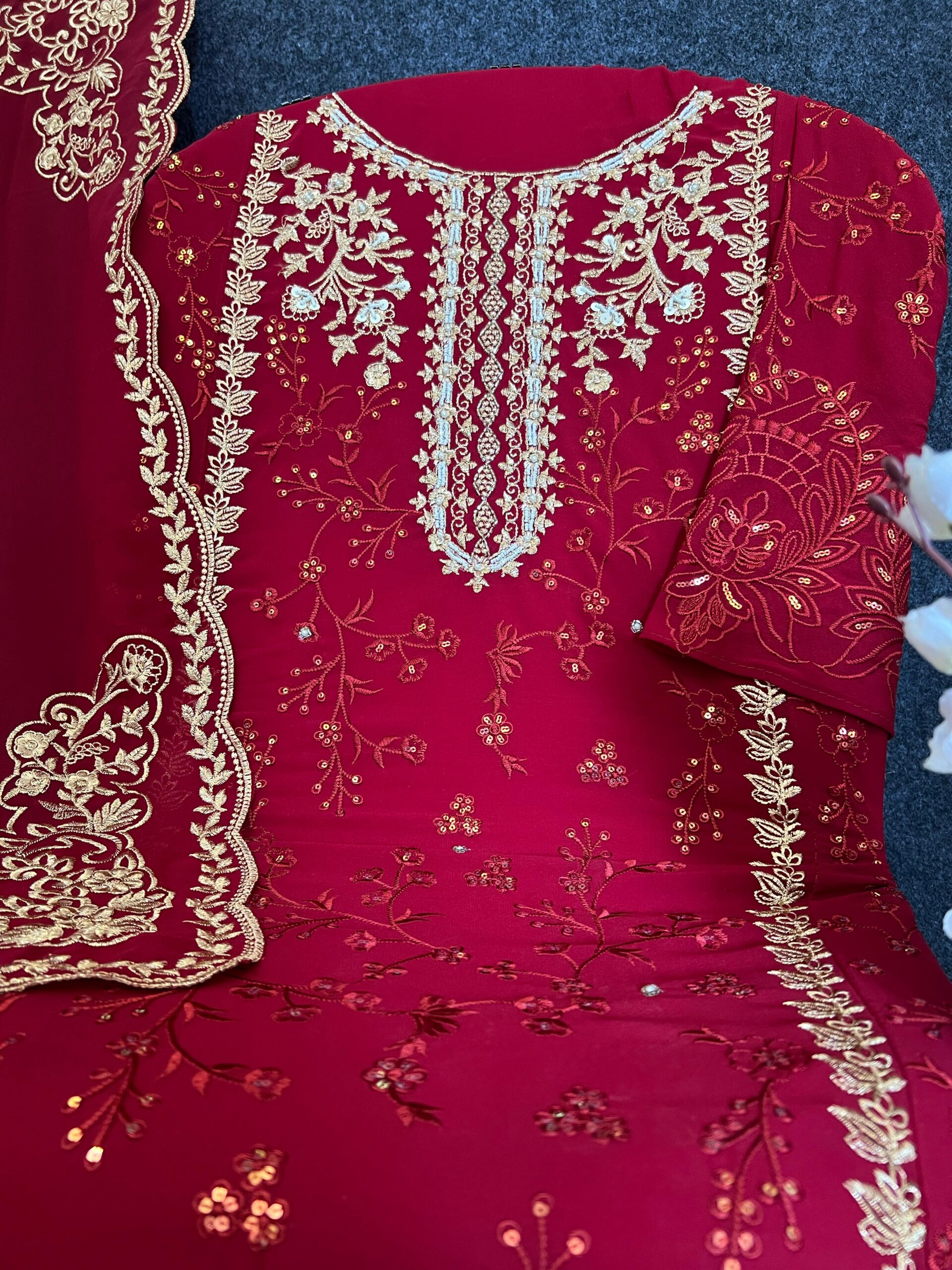 Sajida Alaya Vol-4 Georgette Embroidered Wholesale Pakistani Suit Collection - Image 7