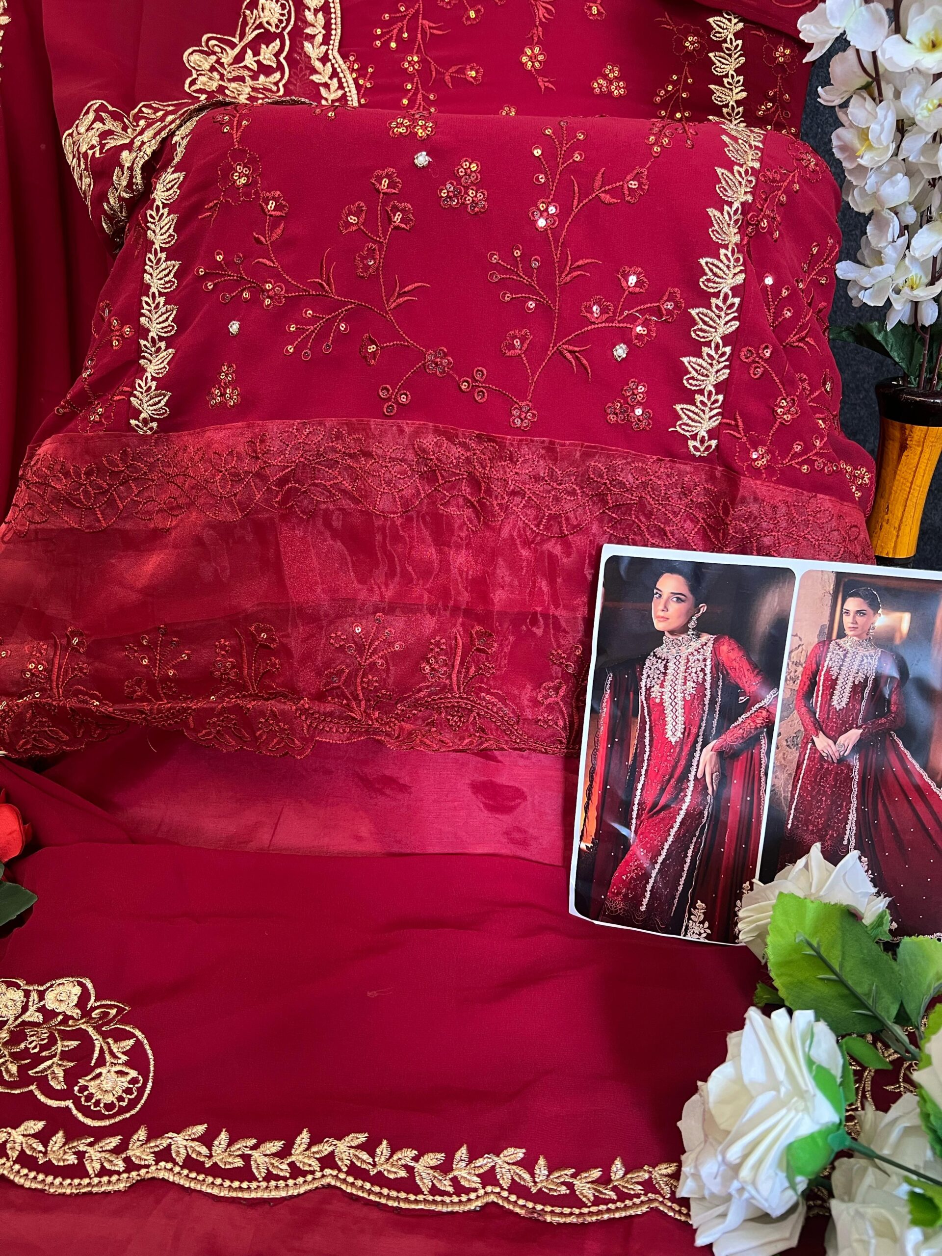 Sajida Alaya Vol-4 Georgette Embroidered Wholesale Pakistani Suit Collection - Image 8