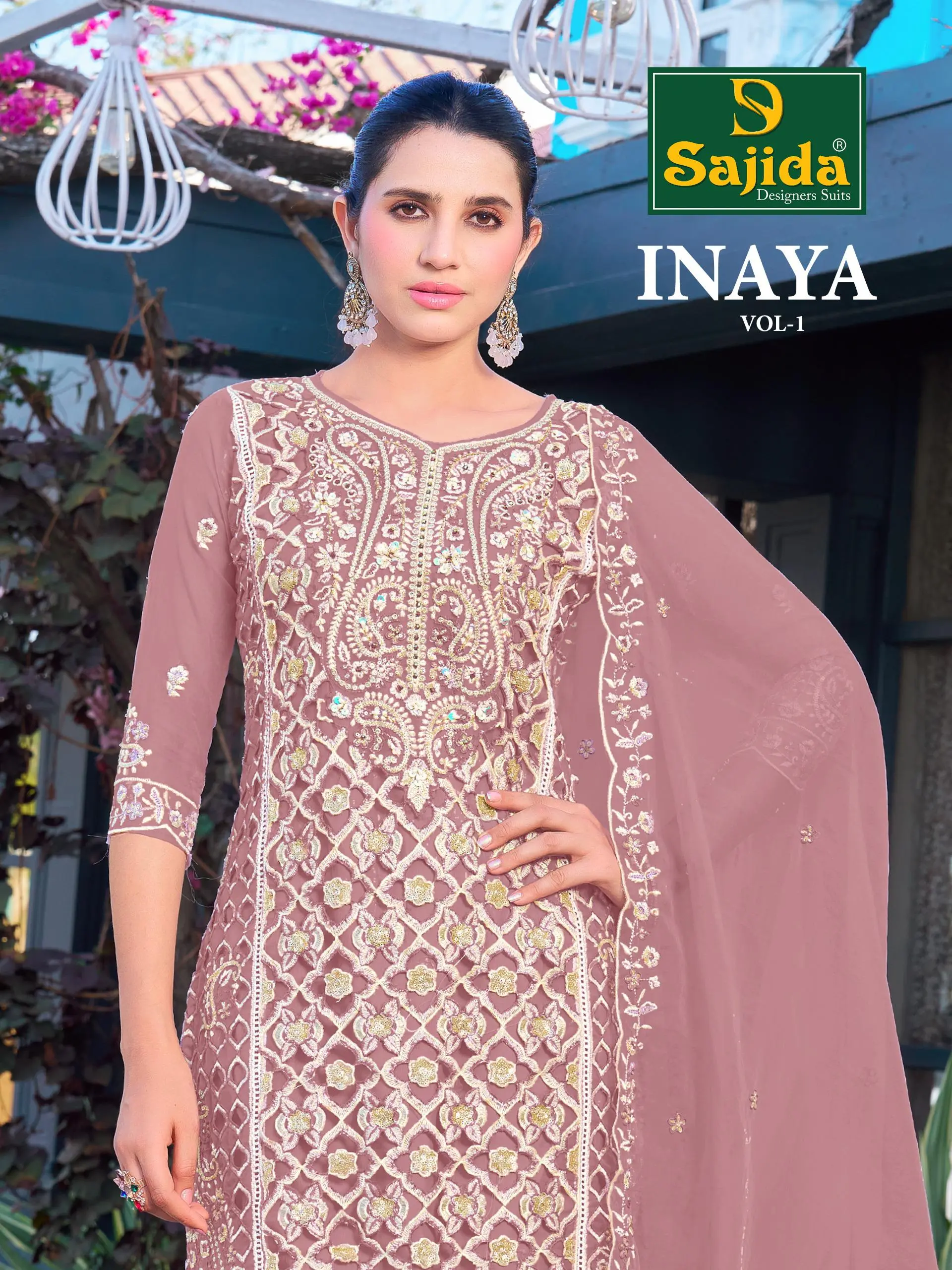 Sajida Inaya Vol1 Organza Designer Pakistani Suirt Collection