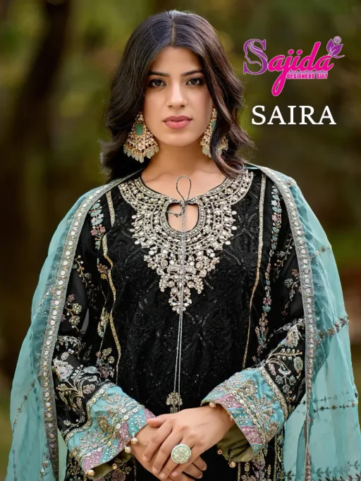 Sajida Saira Organza Embroidered Salwar Suit at Wholesale Catalog