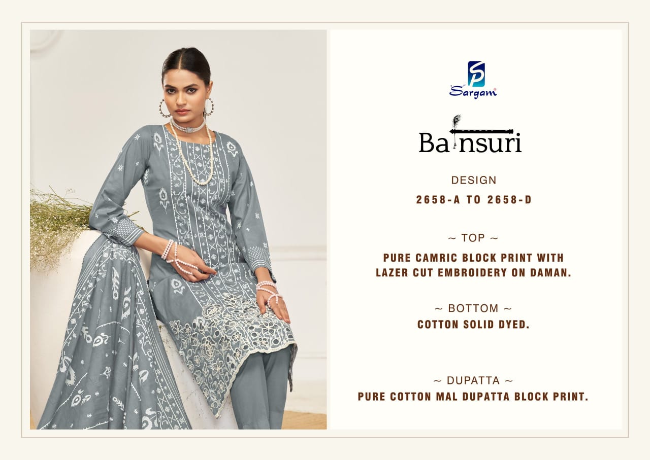 Sargam Bansuri Pure Cotton Print Salwar Suits Wholesale Collection - Image 6