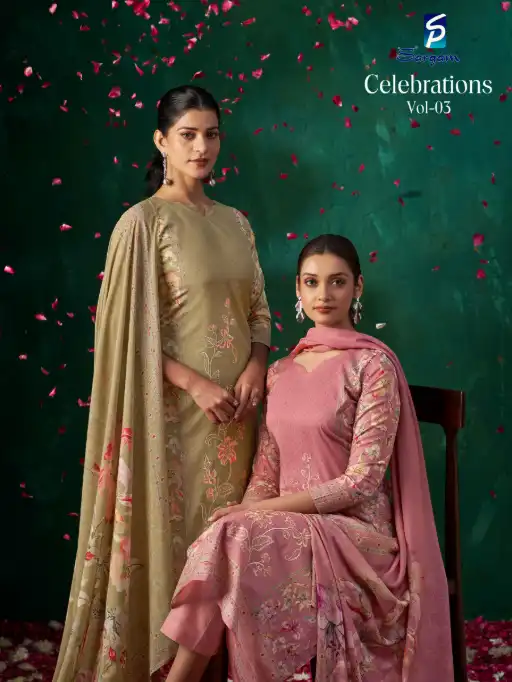 Sargam Celebration Vol 3 Pure Camrik Print Embroidered Salwar Suits Catalog