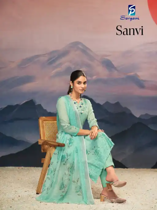 Sargam Sanvi Pure Linen Digital Print Salwar Suit Embroidery Catalog