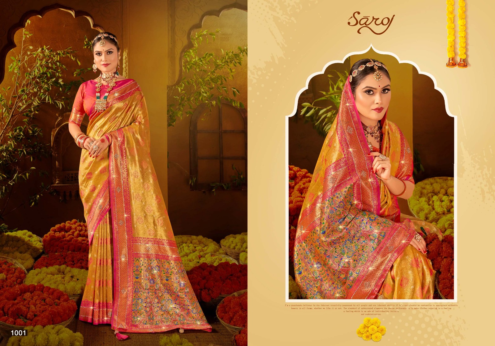 Saroj Saree Sanskar Silk Saroski Soft Satin Tissue Paithani Sarees Collection - Image 6