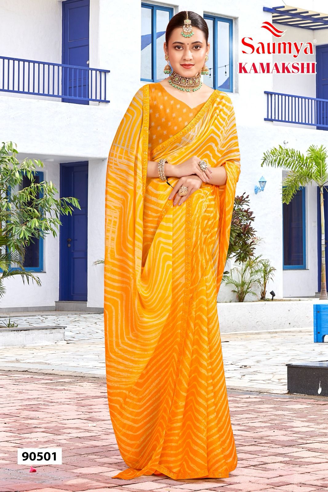 Saumya Kamakshi Sparkle Georgette Wholesale Sarees Collection