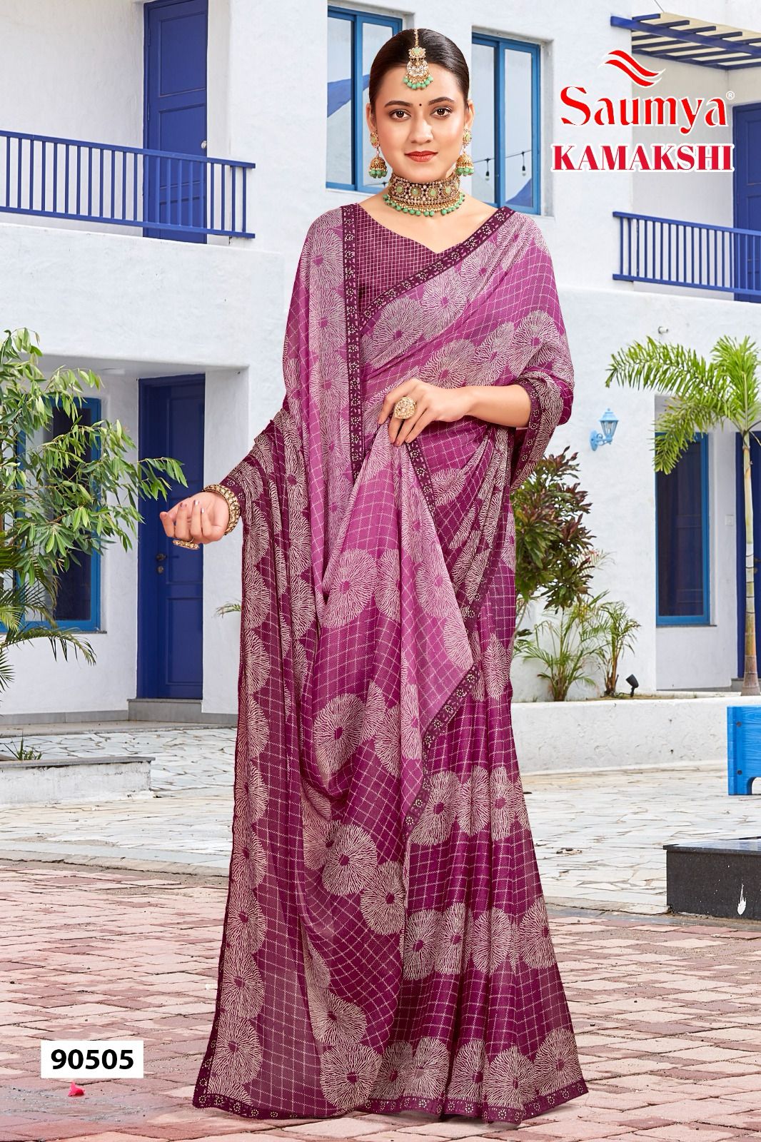 Saumya Kamakshi Sparkle Georgette Wholesale Sarees Collection - Image 2