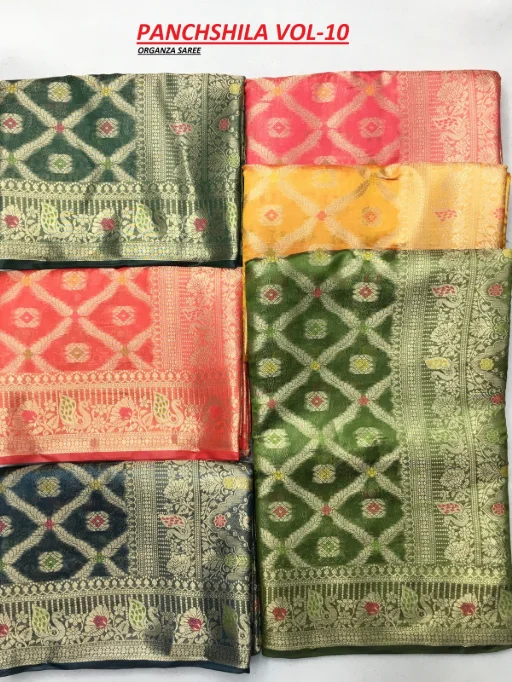 Shakunt Weaves Panchshila All Volume Shakunt Weaves Organza Saree Catalog - Image 2