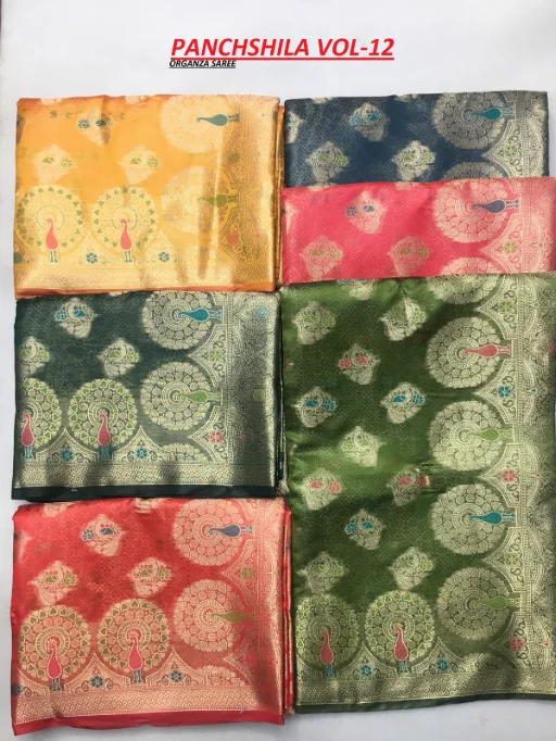 Shakunt Weaves Panchshila All Volume Shakunt Weaves Organza Saree Catalog - Image 4