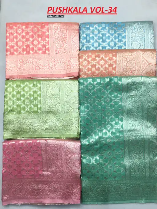 Shakunt Weaves Pushkala Cotton Fancy Sarees Wholesale Collection - Image 7