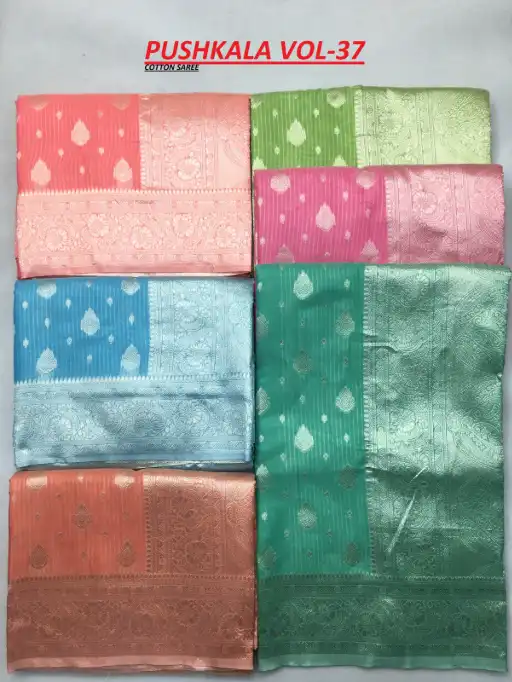 Shakunt Weaves Pushkala Cotton Fancy Sarees Wholesale Collection - Image 9